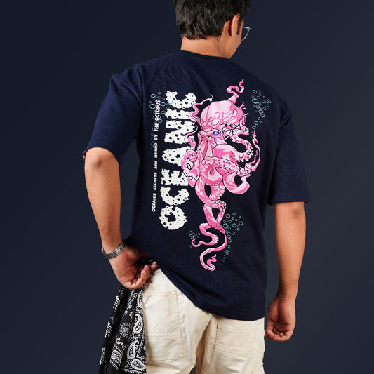 The Tentakill - Premium Navy Blue Oversized T-shirt