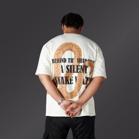 The Silent Snake - Off White Oversized T-shirt