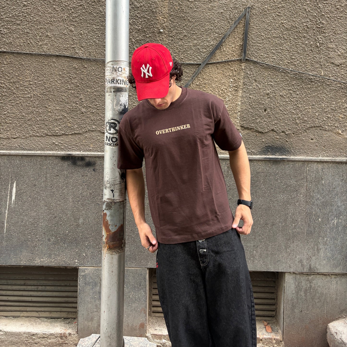 THE OVERTHINKER - BROWN OVERSIZED T-SHIRT
